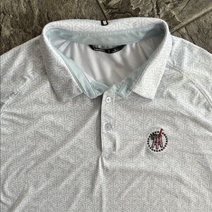 BARSTOOL SPORTS UNRL Men's Geometric Pattern Preppy Sporty Logo Golf Polo Shirt